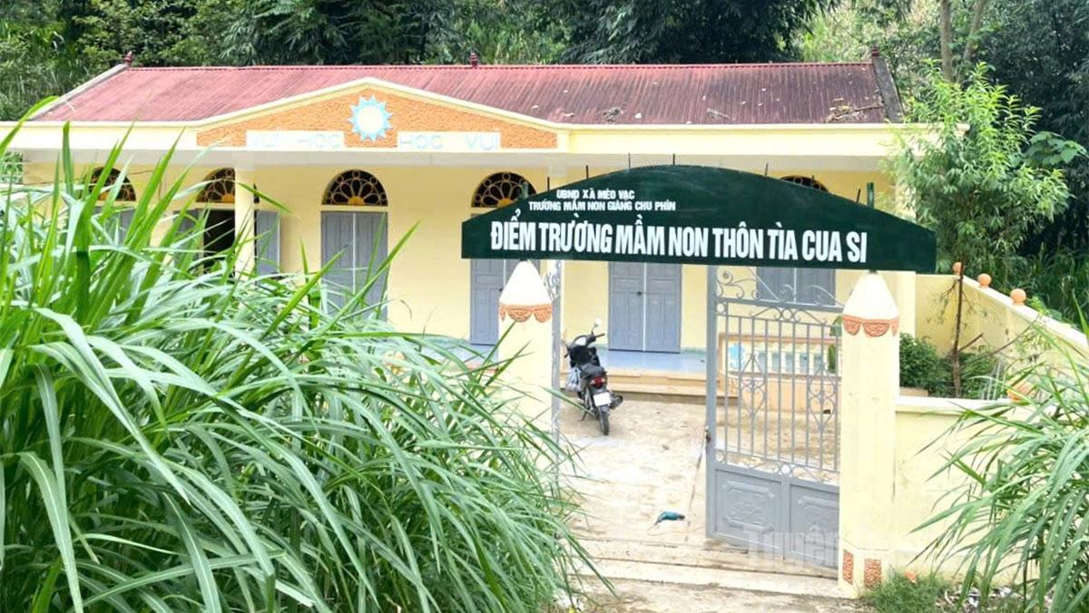 Điểm trường mầm non thôn Tìa Cua Si, xã Mèo Vạc sau khi được sửa chữa, nâng cấp, giúp học sinh có môi trường học tập an toàn và khang trang.
