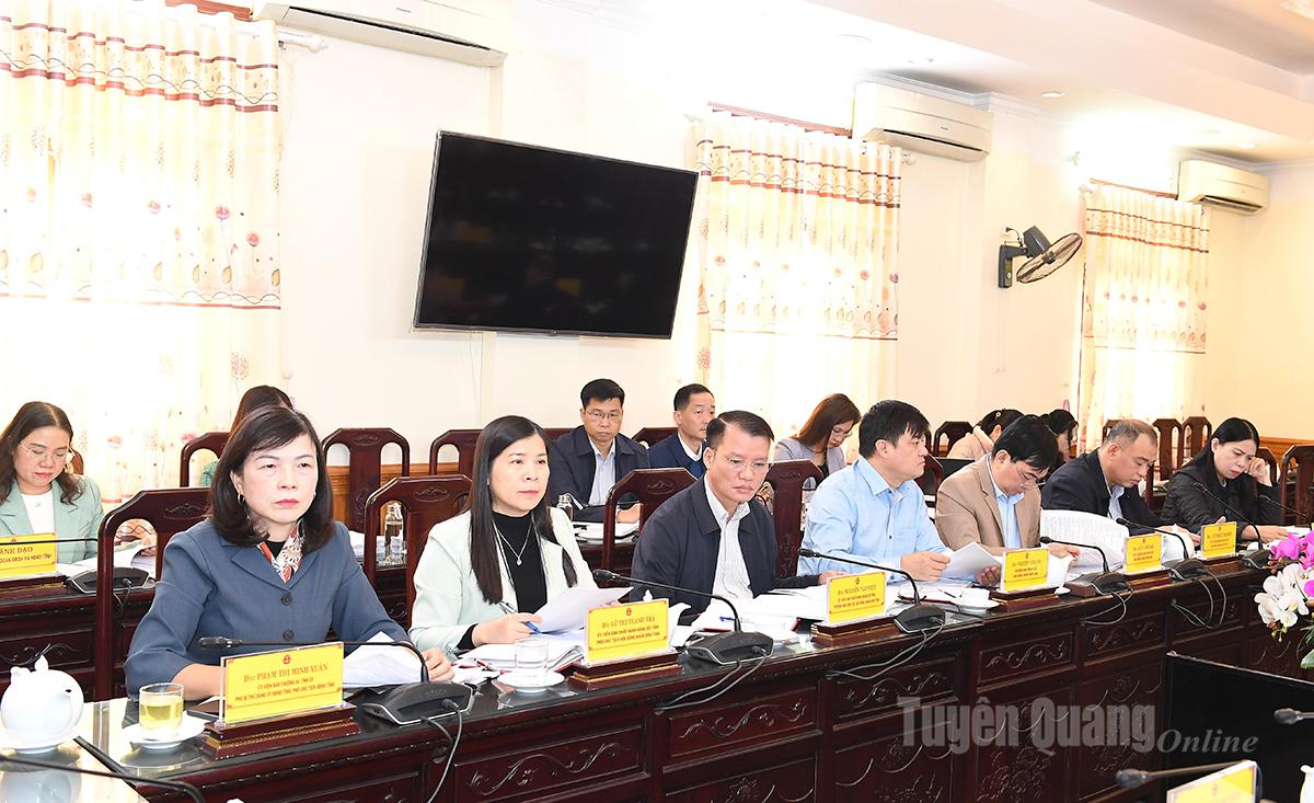 Các đồng chí Phó Chủ tịch HĐND tỉnh và lãnh đạo các ban HĐND tỉnh dự họp