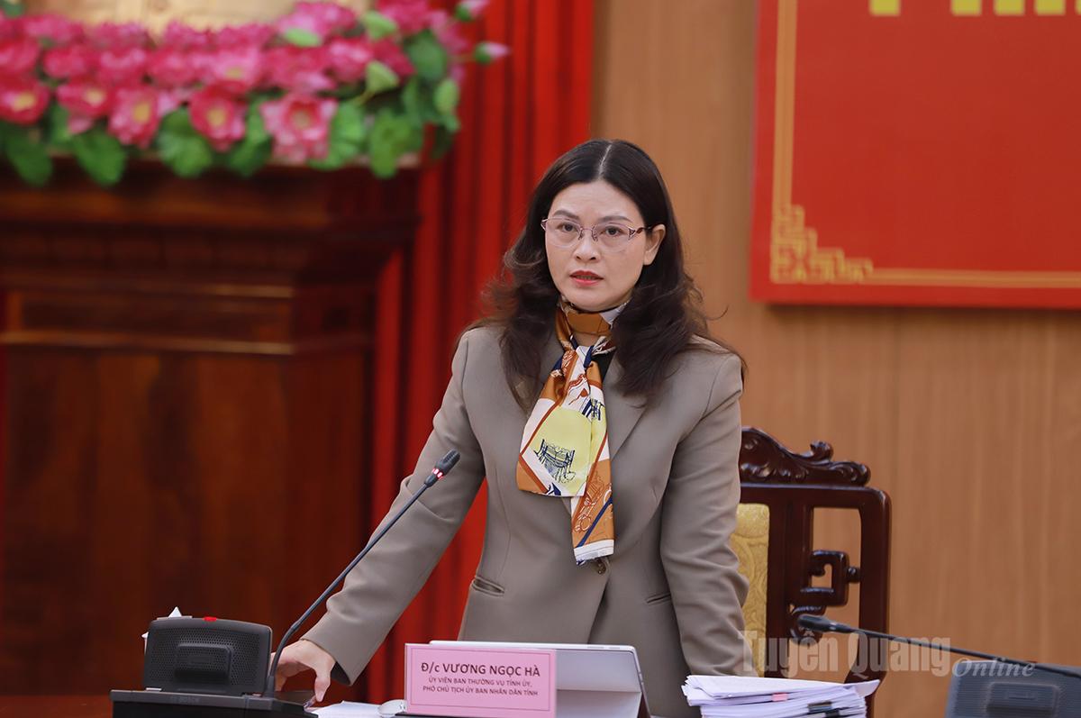 Phó Chủ tịch UBND tỉnh Vương Ngọc Hà tổng hợp ý kiến thảo luận tại phiên họp