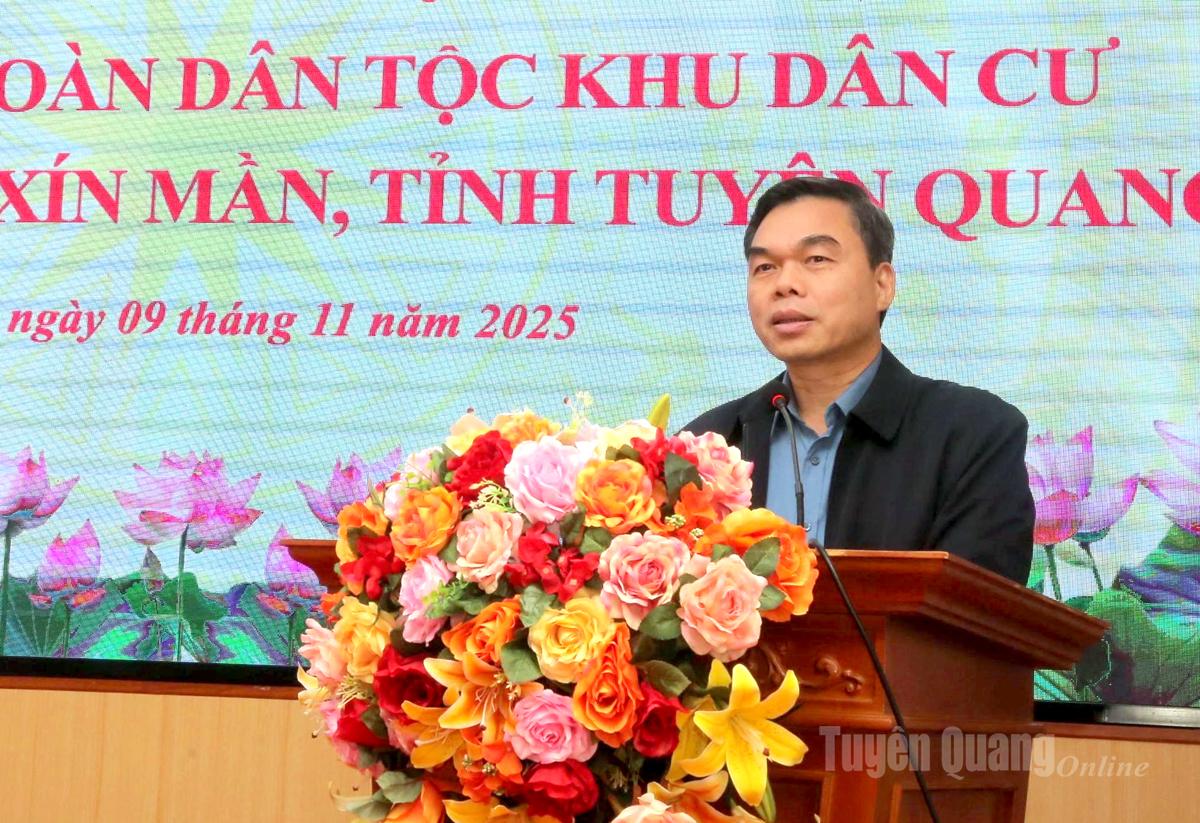 Phó Bí thư Tỉnh ủy, Chủ tịch Ủy ban MTTQ Việt Nam tỉnh Ma Thế Hồng phát biểu tại Ngày hội.