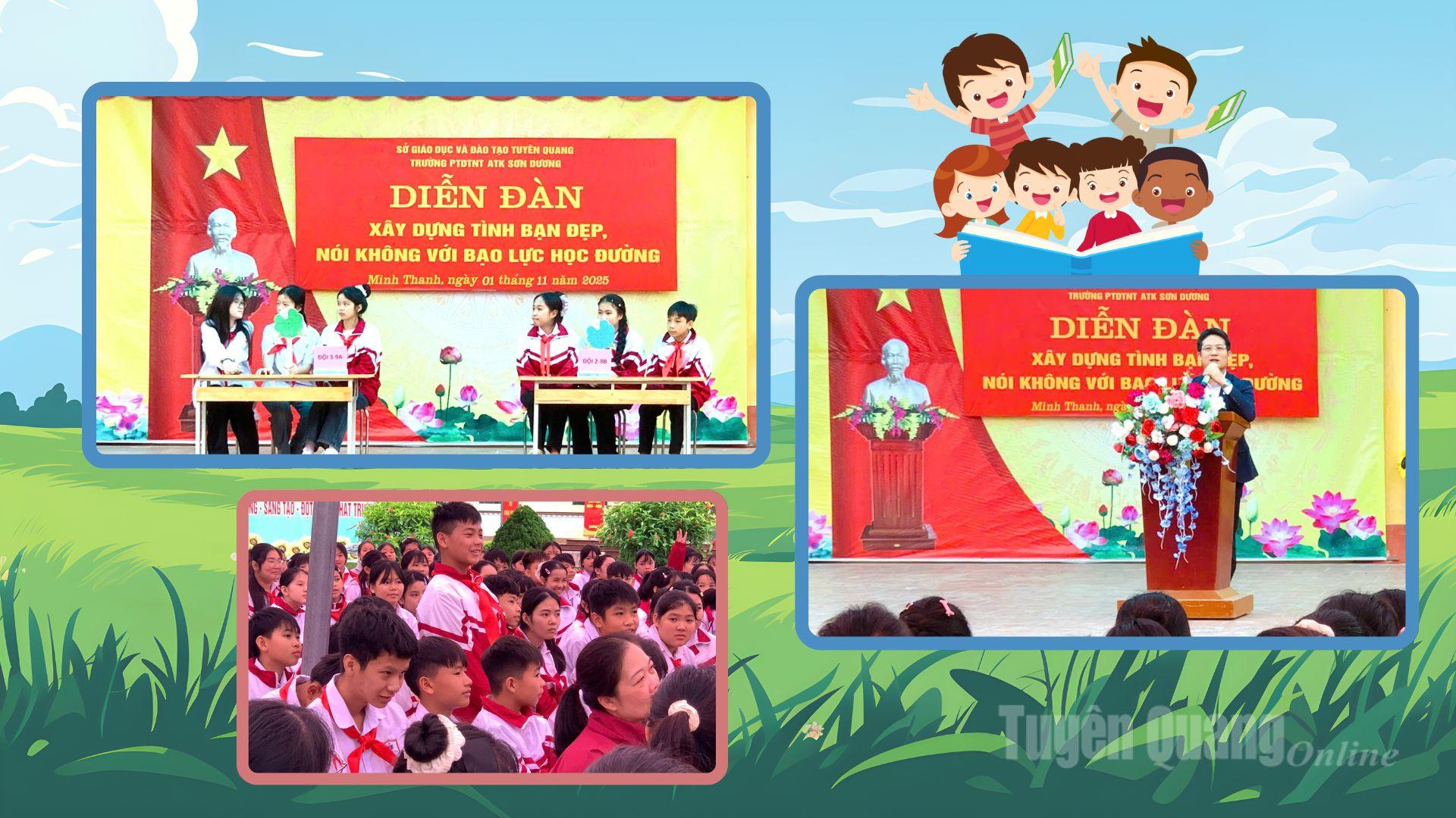 Diễn đàn xây dựng tình bạn đẹp là nơi các em thiếu nhi có thể nói lên quan điểm cá nhân về các mối quan hệ tại trường học.