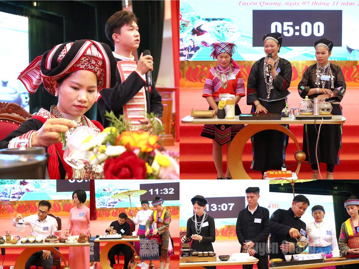 Contestants presented their tea-processing methods and introduced their products’ flavors to the judges, expressing the pride of Tuyen Quang’s tea-making tradition.