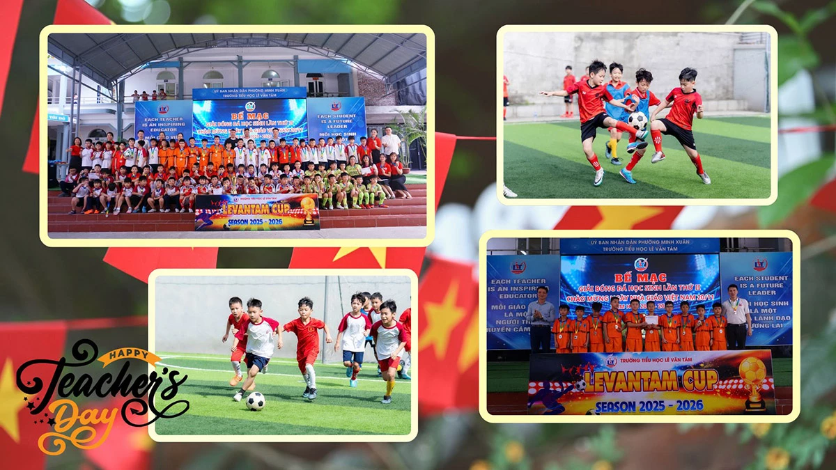 Giải bóng đá trường Tiểu học Lê Văn Tám lần thứ I chào mừng kỷ niệm 43 năm Ngày Nhà giáo Việt Nam.