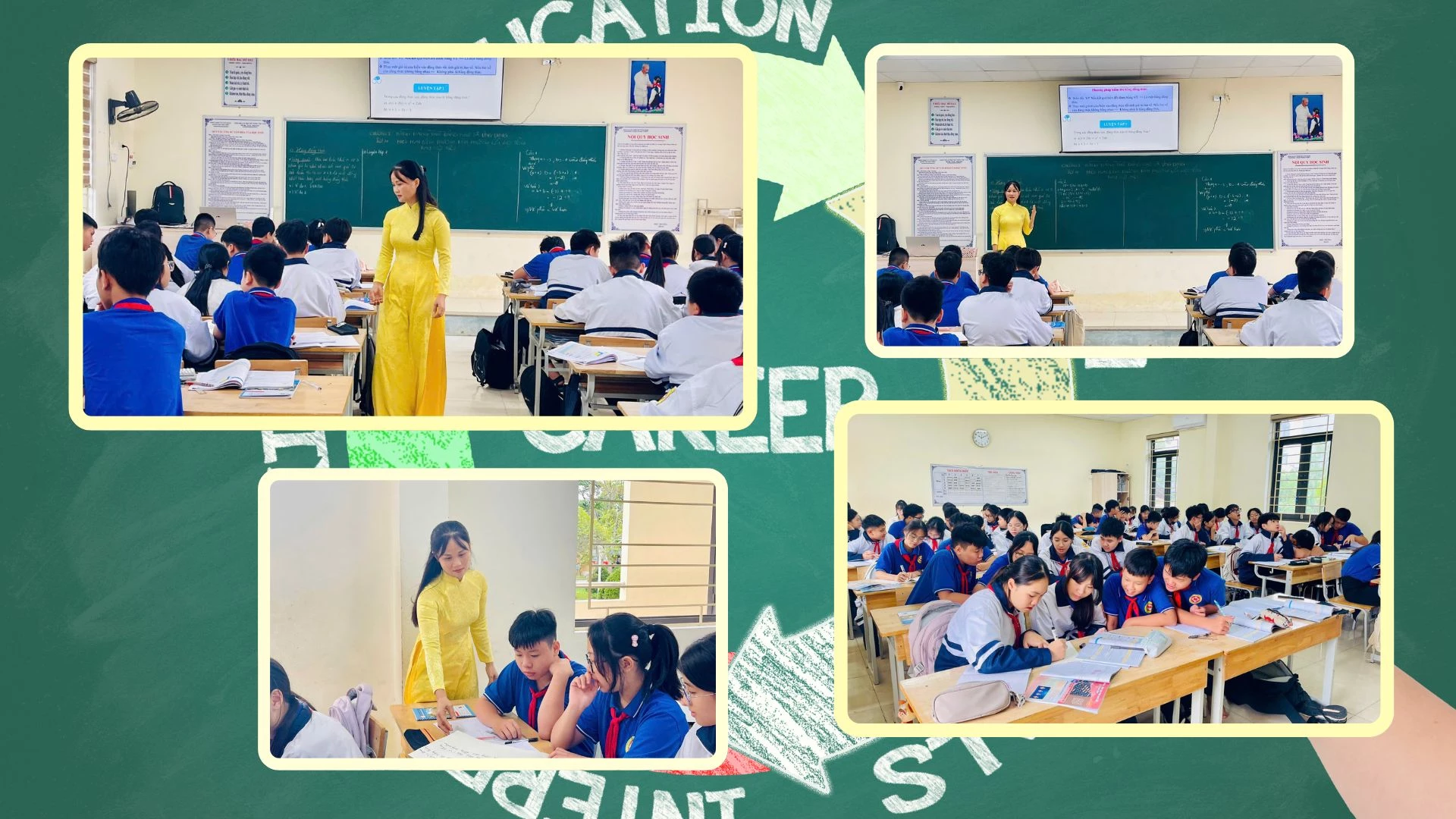 Hoạt động hướng nghiệp được tích hợp vào các môn học trên lớp.