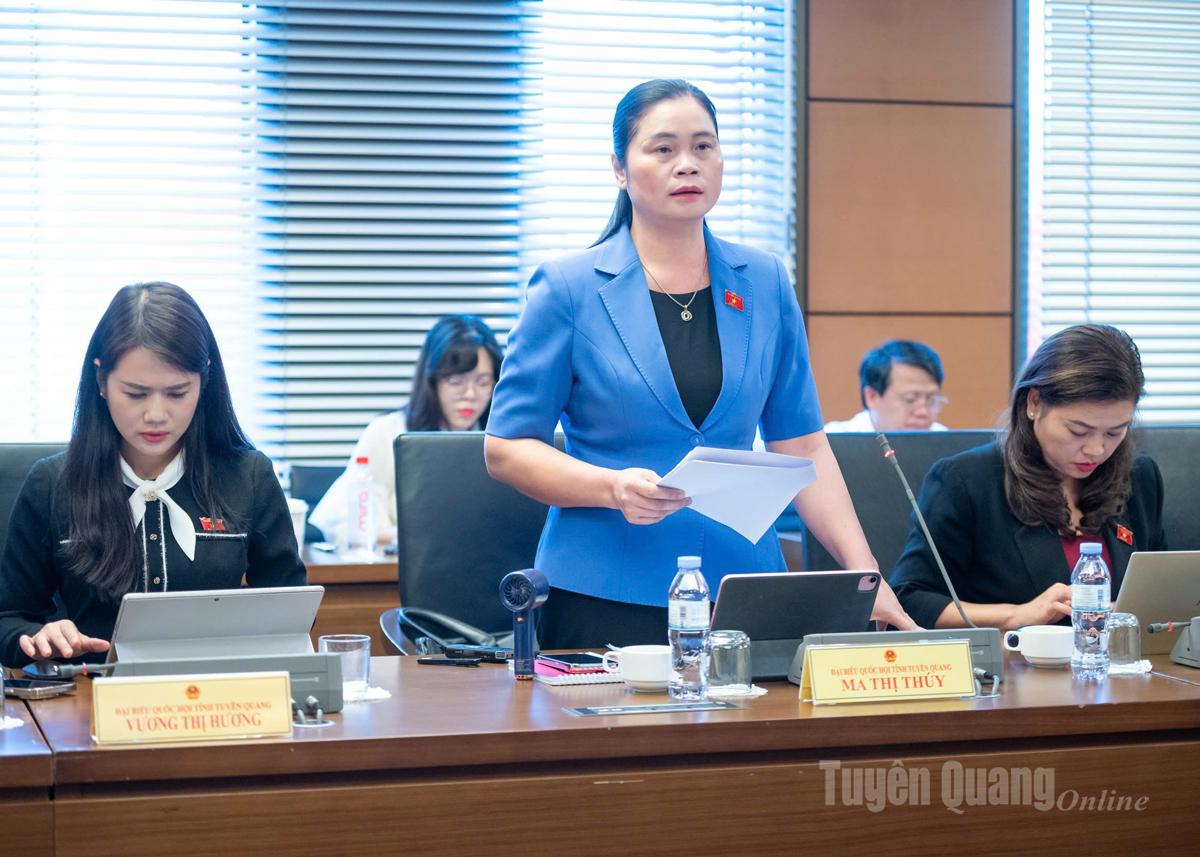 Đại biểu Ma Thị Thúy phát biểu thảo luận.
