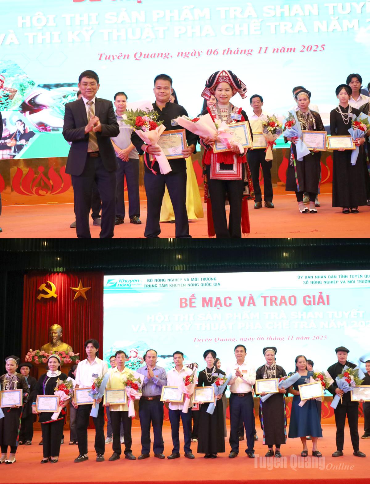 Joy and pride filled the air as participating teams were honored, recognizing their efforts to preserve and promote the traditional value of the Shan Tuyet tea plant.