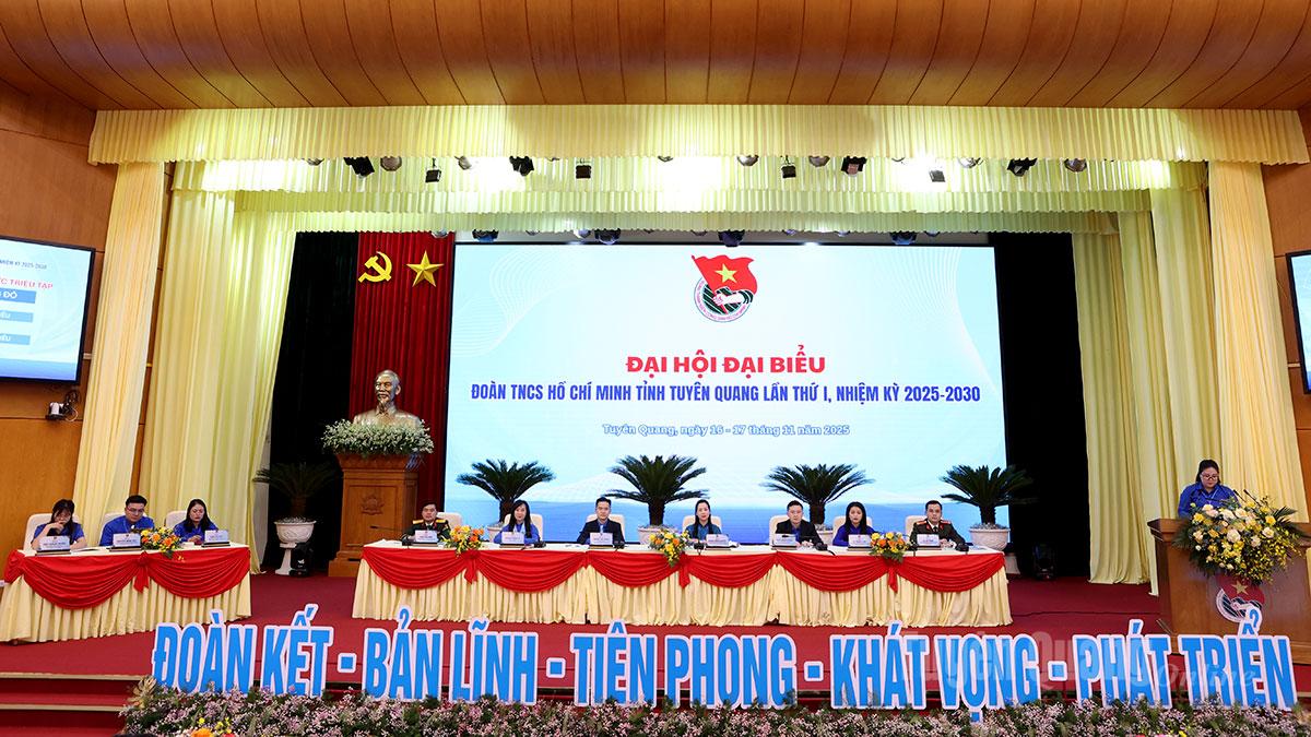 Đại hội đại biểu Đoàn TNCS Hồ Chí Minh tỉnh Tuyên Quang lần thứ I, nhiệm kỳ 2025-2030 khai mạc phiên thứ nhất.