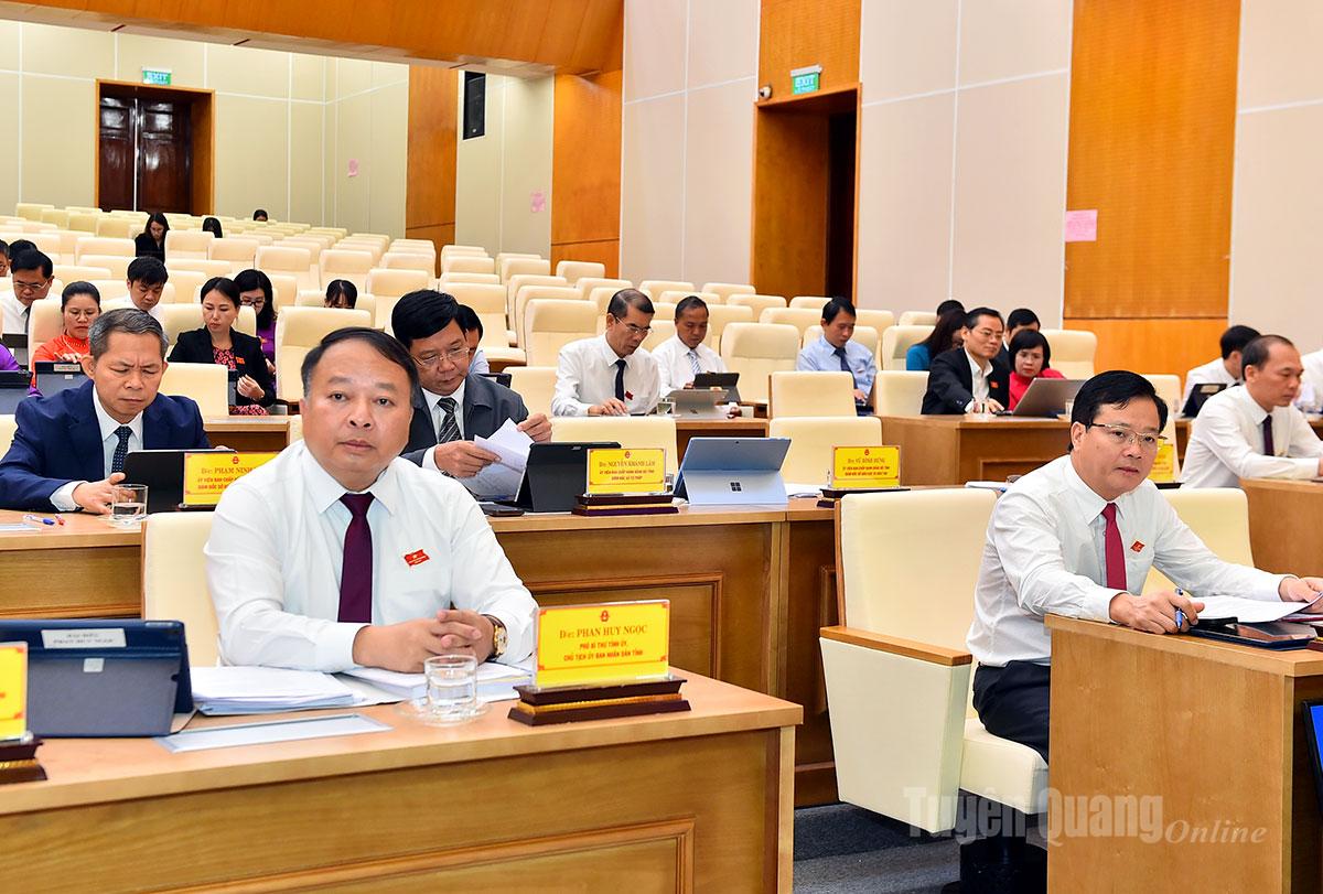 Đồng chí Phan Huy Ngọc, Phó Bí thư Tỉnh ủy, Chủ tịch UBND tỉnh dự kỳ họp.