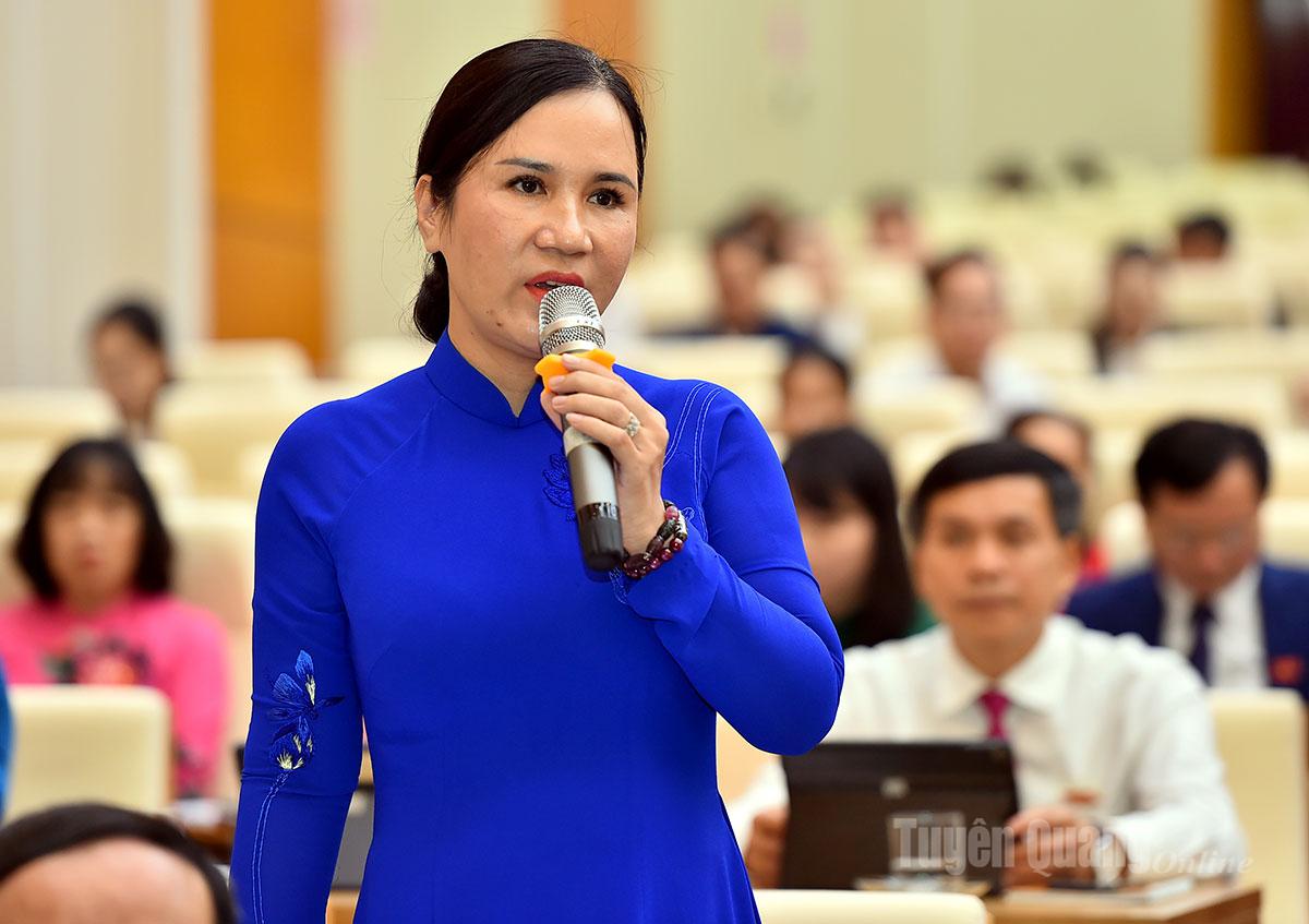 Lãnh đạo Sở Tài chính phát biểu làm rõ các nội dung nghị quyết được xem xét tại kỳ họp.