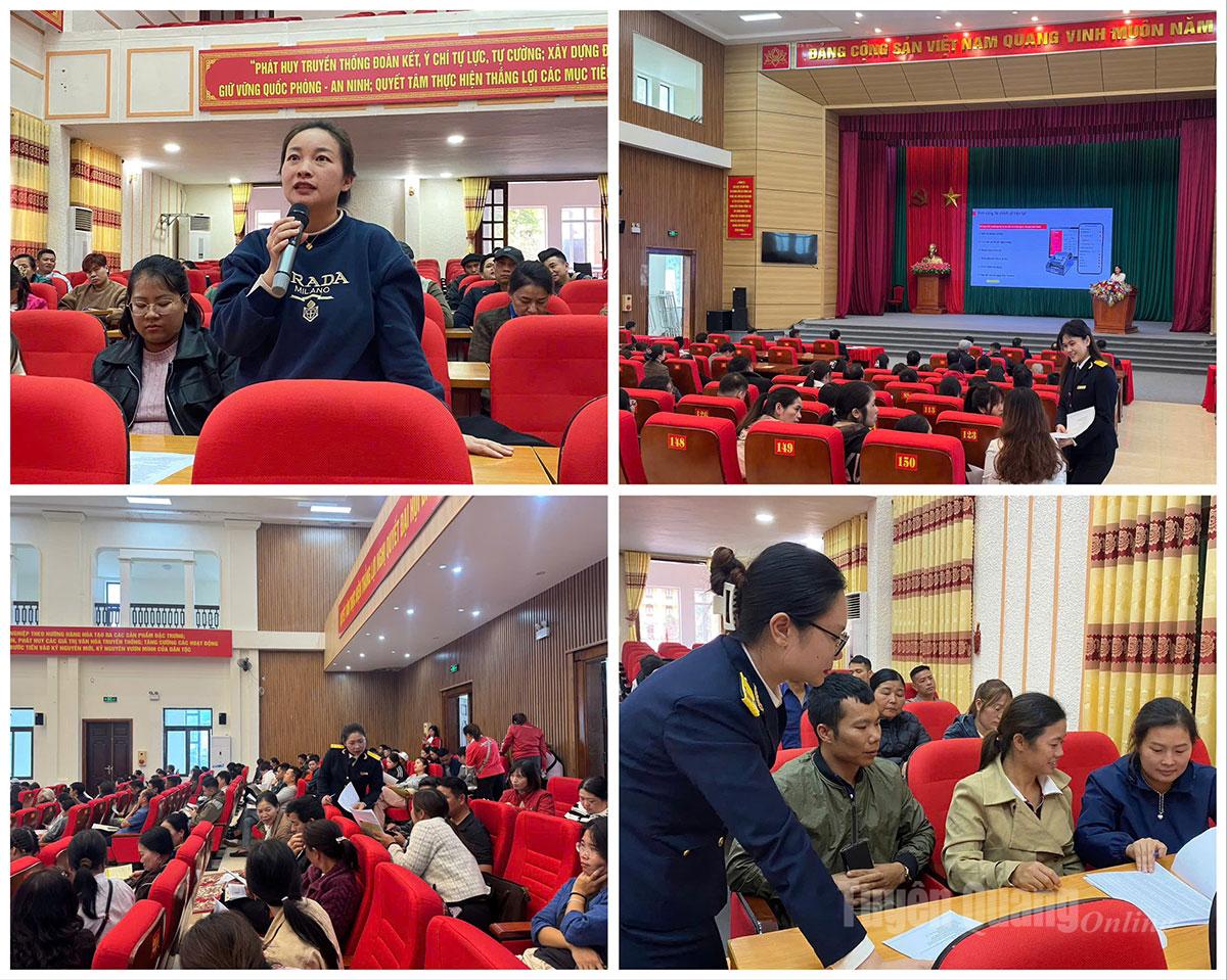 Cán bộ Thuế Cơ sở 8 đối thoại, giải đáp thắc mắc và hỗ trợ người nộp thuế.