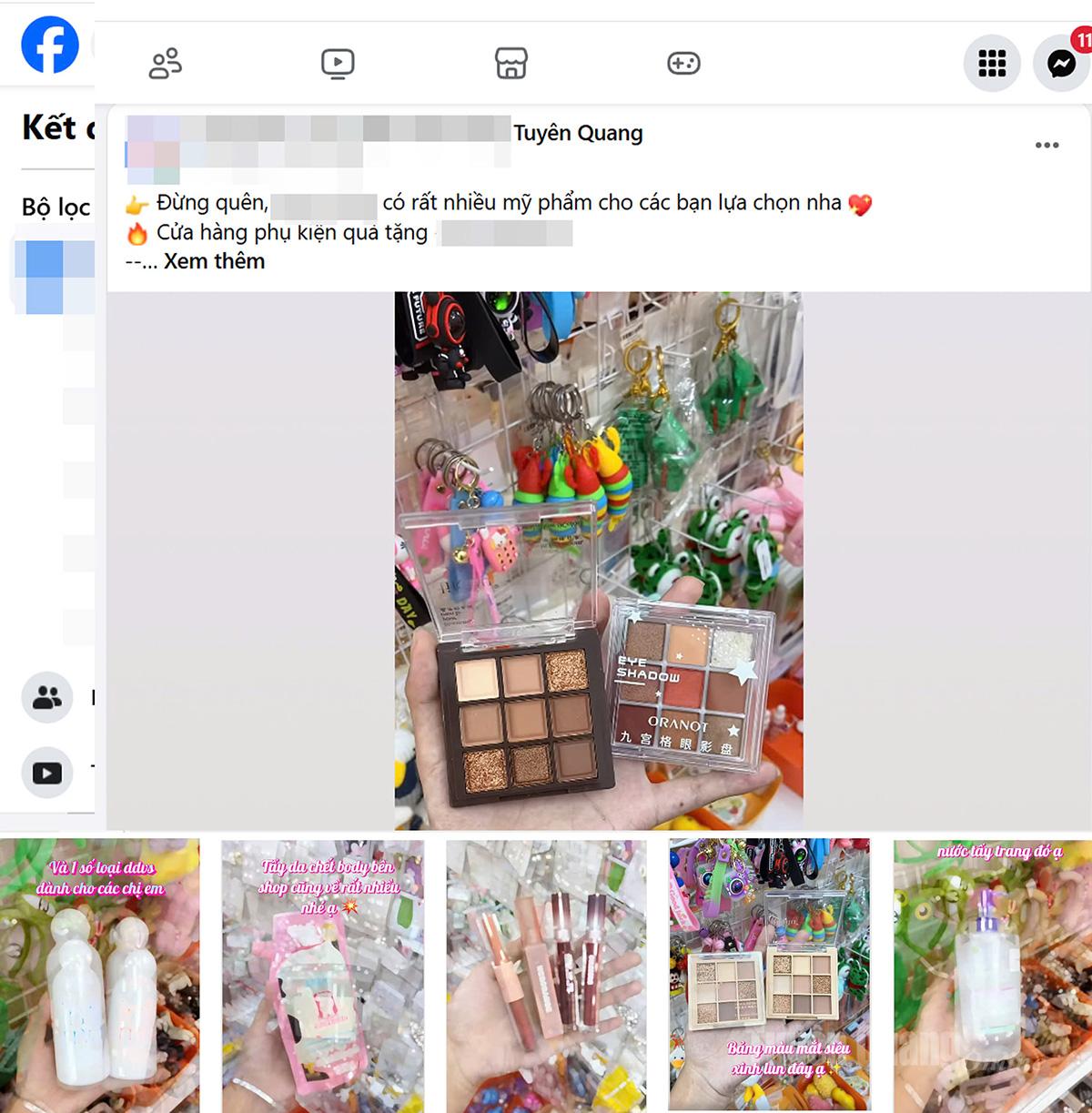 Sản phẩm mỹ phẩm kém chất lượng bị thu giữ ngày 5 - 11 tại xã Sơn Dương.