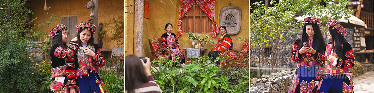 Many tourists also enjoy trying on the traditional costumes of the Lo Lo people.