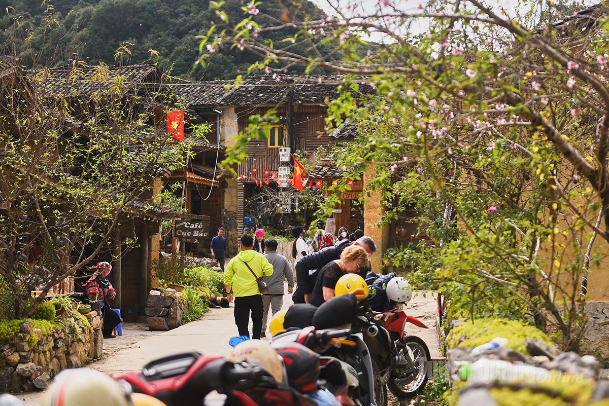 Since peak times usually fall on weekends, many visitors have shifted to weekday visits to avoid crowds. Vehicles continuously arrive, forming long lines at the village entrance, keeping the area busy.