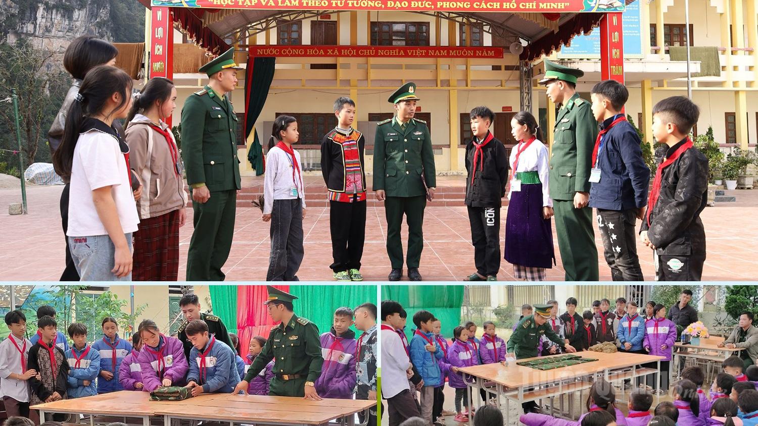 Các đội nghiệp vụ xuống cơ sở tổ chức tuyên truyền pháp luật cho học sinh trường PTDT nội trú THCS Phố Bảng.