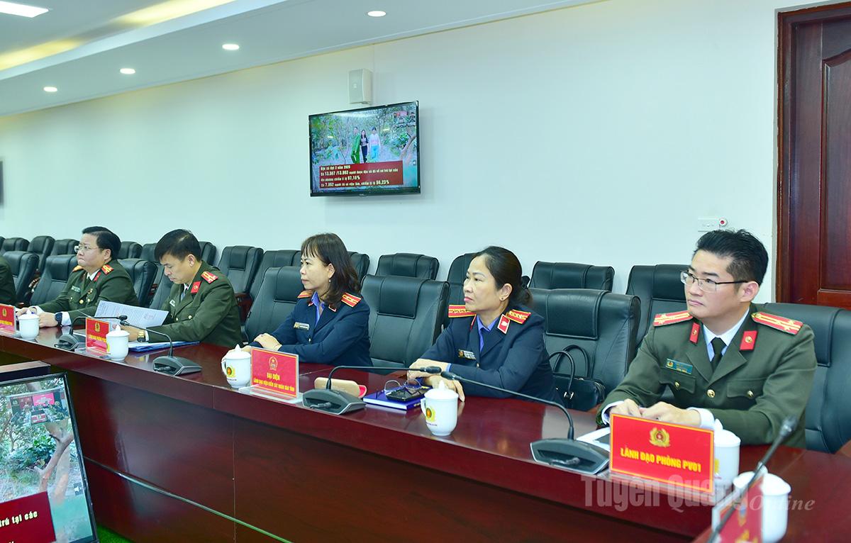 Đại biểu dự Hội nghị tại điểm cầu Công an tỉnh.