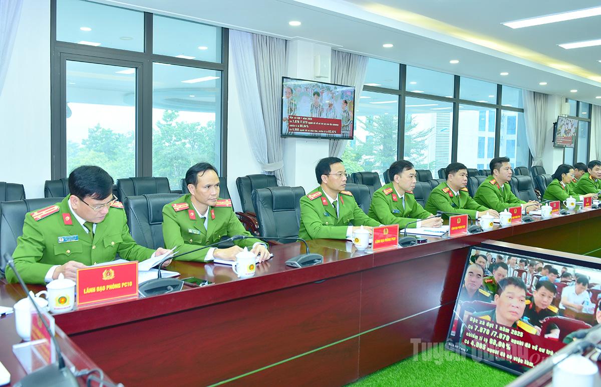 Đại biểu dự Hội nghị tại điểm cầu Công an tỉnh.