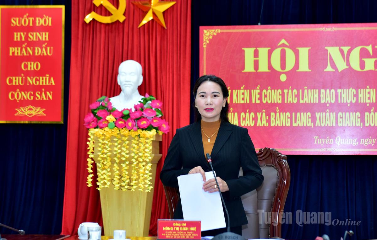 Đồng chí Phó Bí thư Thường trực Đảng ủy UBND tỉnh Nông Thị Bích Huệ phát biểu kết luận hội nghị.