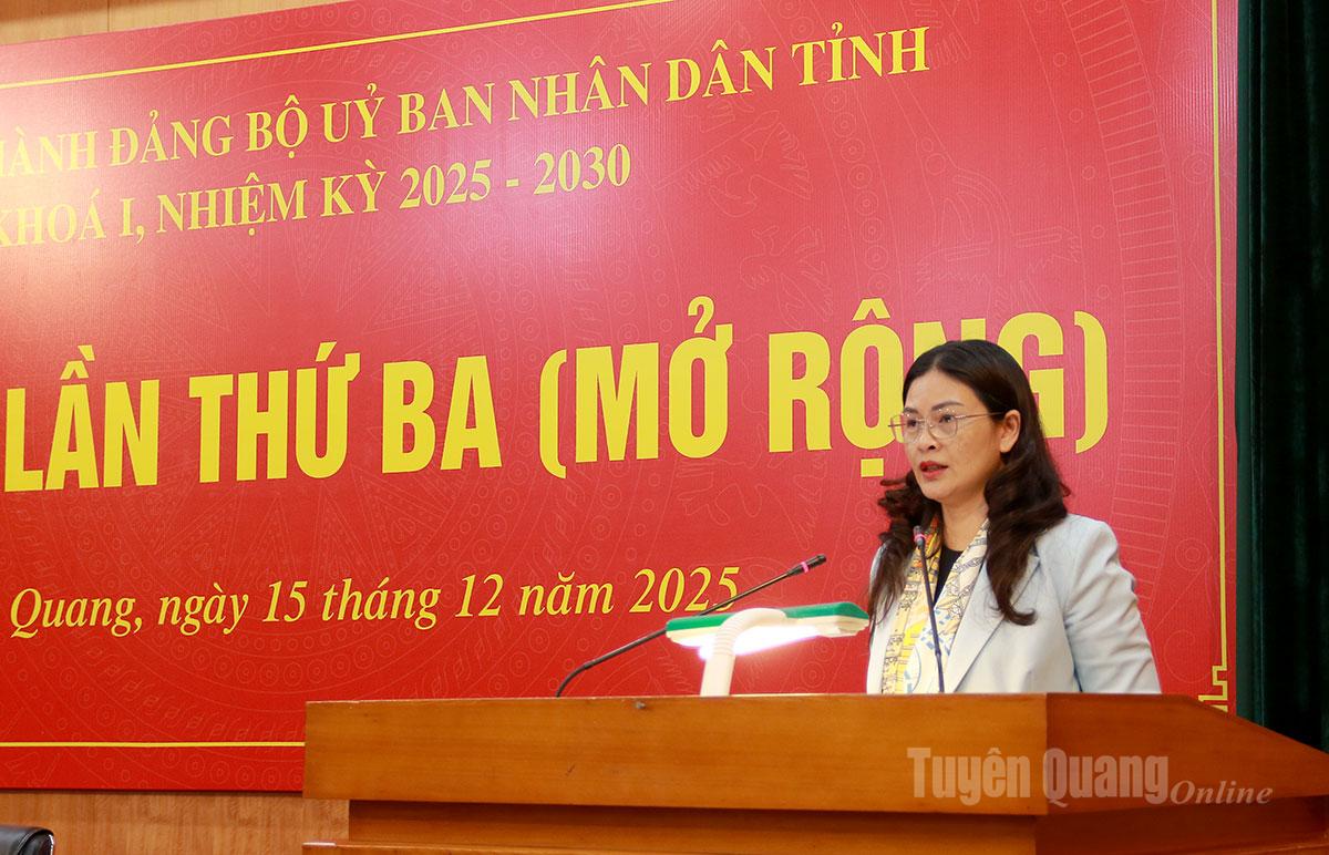 Đồng chí Vương Ngọc Hà, Ủy viên Ban Thường vụ Tỉnh ủy, Phó Chủ tịch UBND tỉnh thảo luận tại Hội nghị.