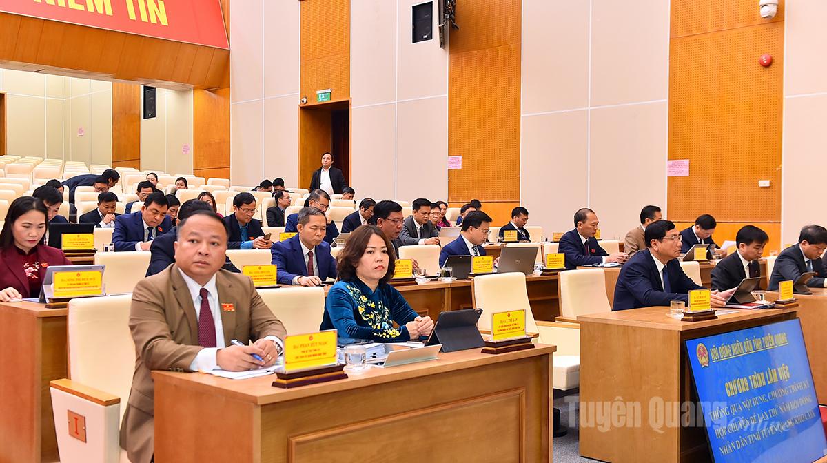 Đồng chí Phan Huy Ngọc, Phó Bí thư Tỉnh ủy, Chủ tịch UBND tỉnh và các đại biểu tại kỳ họp.