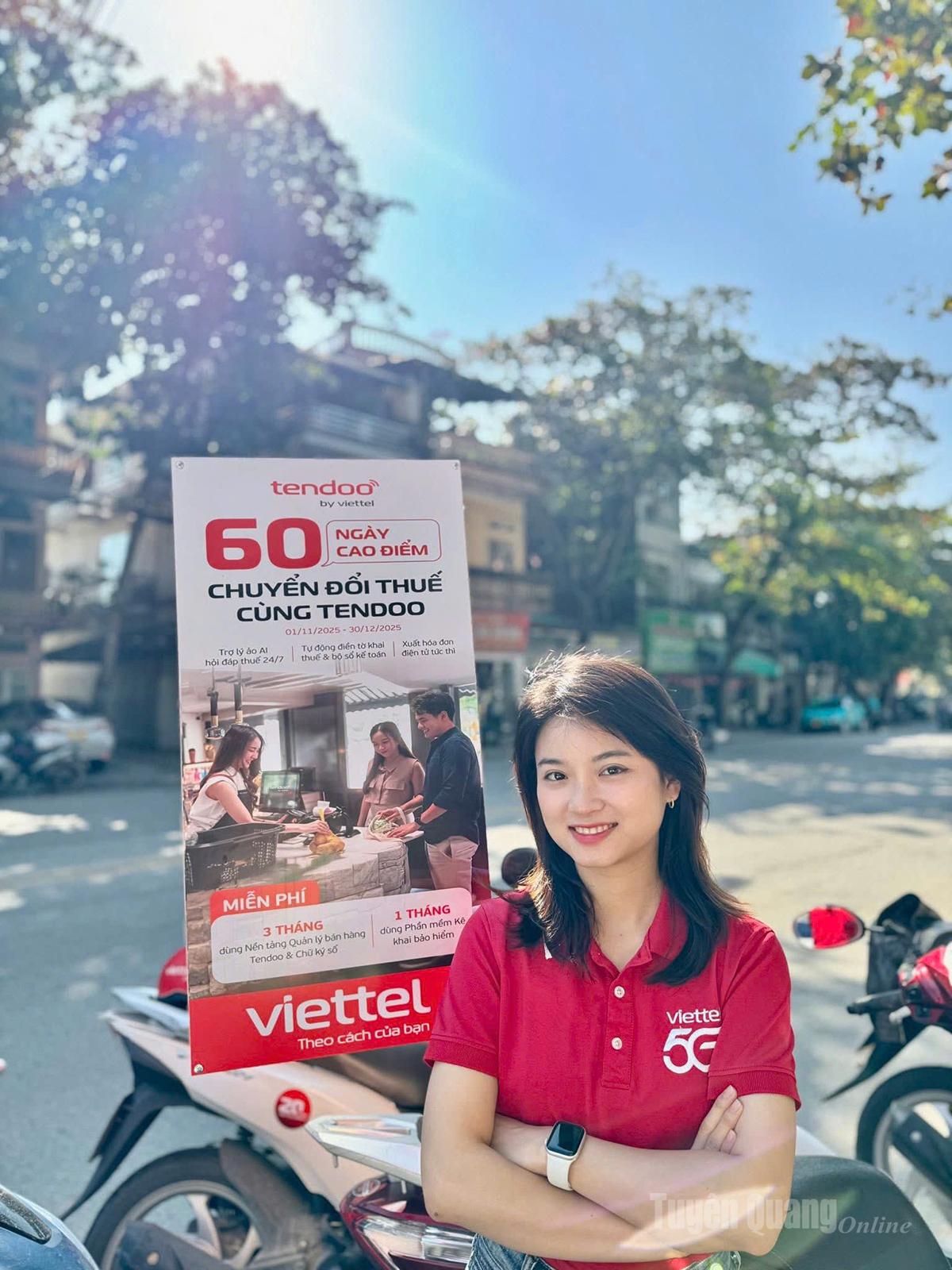 Viettel Tuyên Quang triển khai chương trình hỗ trợ 60 ngày cao điểm chuyển đổi số cùng Tendoo để hỗ trợ các hộ kinh doanh.