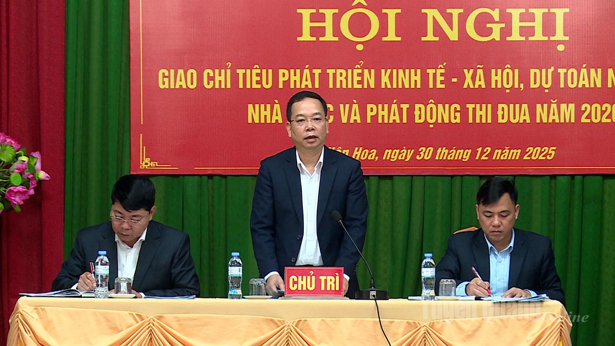 Lãnh đạo xã Yên Hoa chủ trì Hội nghị giao chỉ tiêu phát triển kinh tế - xã hội, dự toán ngân sách Nhà nước và phát động phong trào thi đua năm 2026.