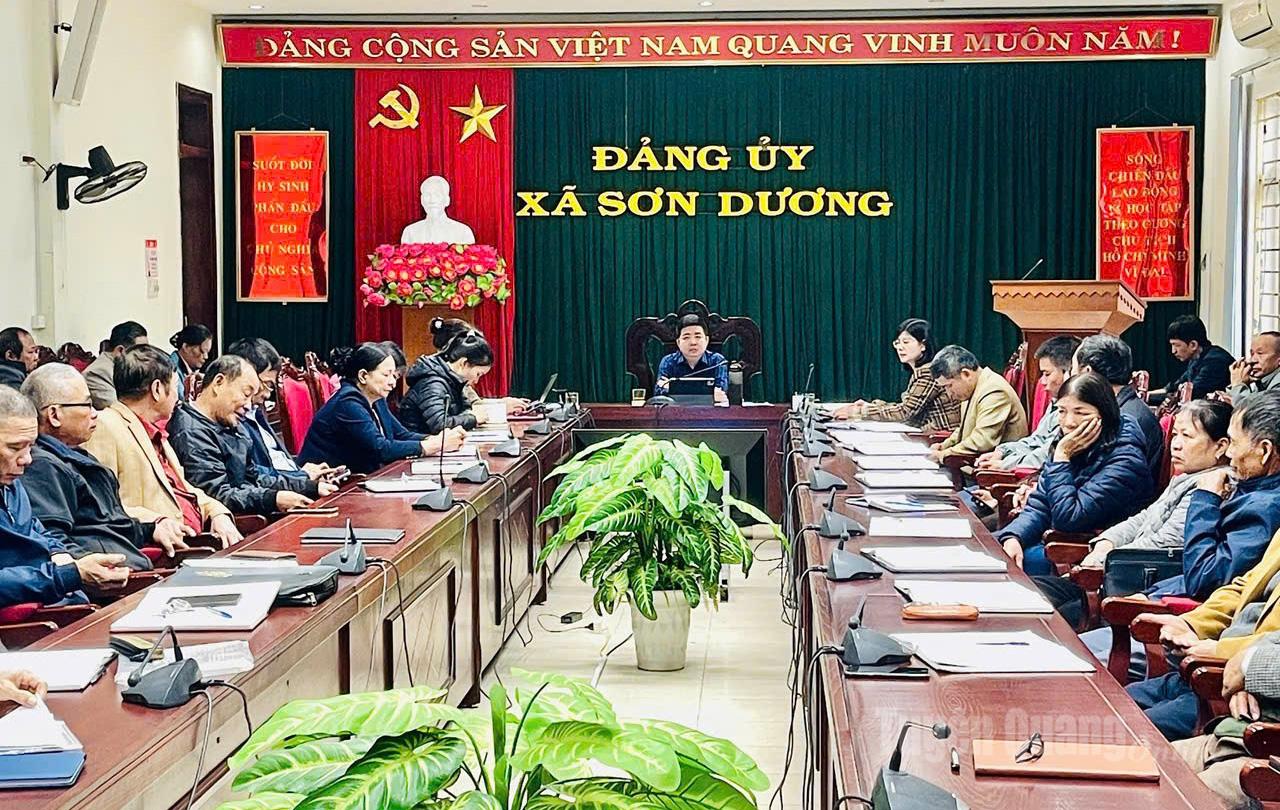 Đại biểu dự tập huấn tại điểm cầu xã Sơn Dương.