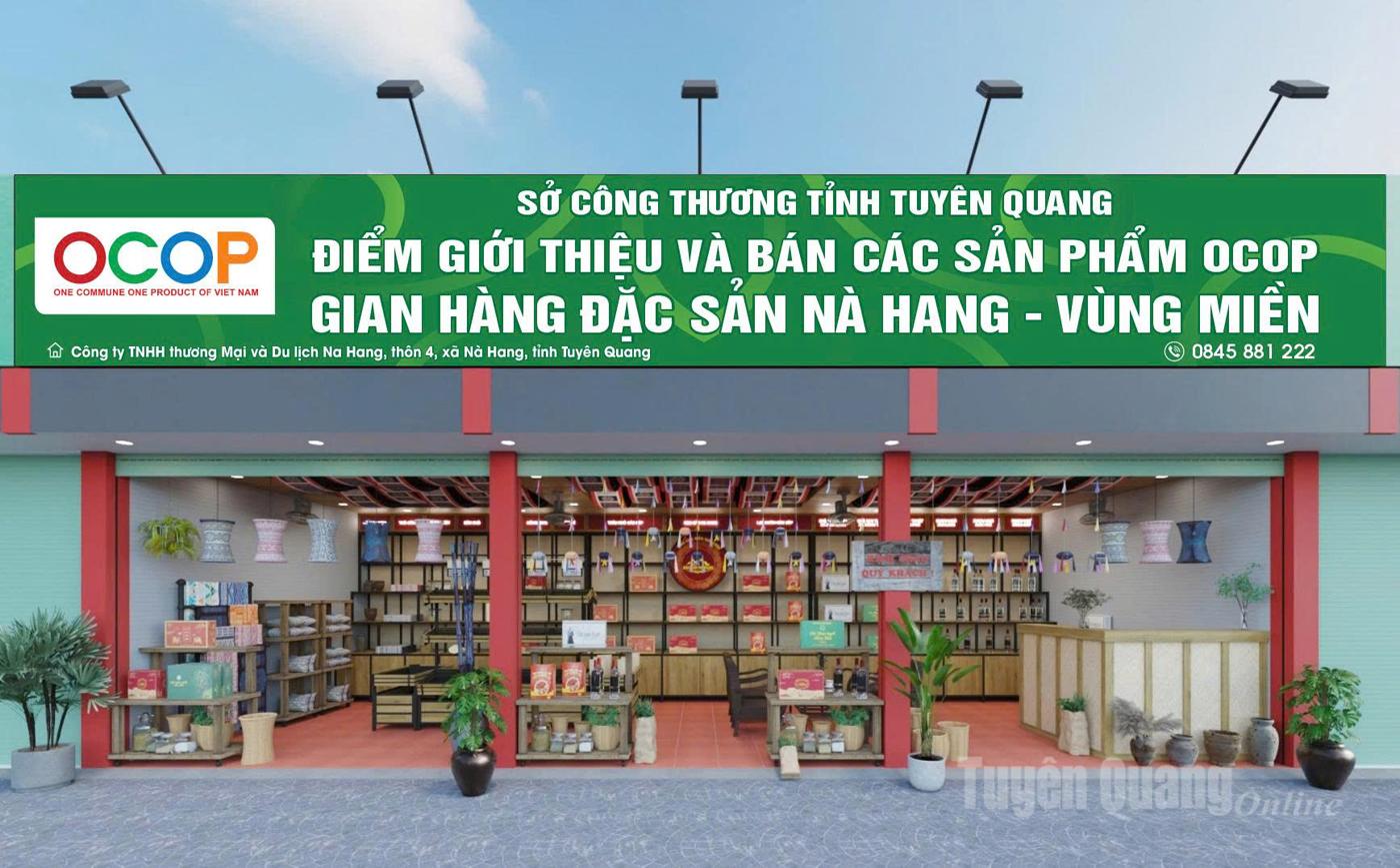 Điểm giới thiệu và bán sản phẩm OCOP Na Hang tại thôn 4, xã Nà Hang, tỉnh Tuyên Quang