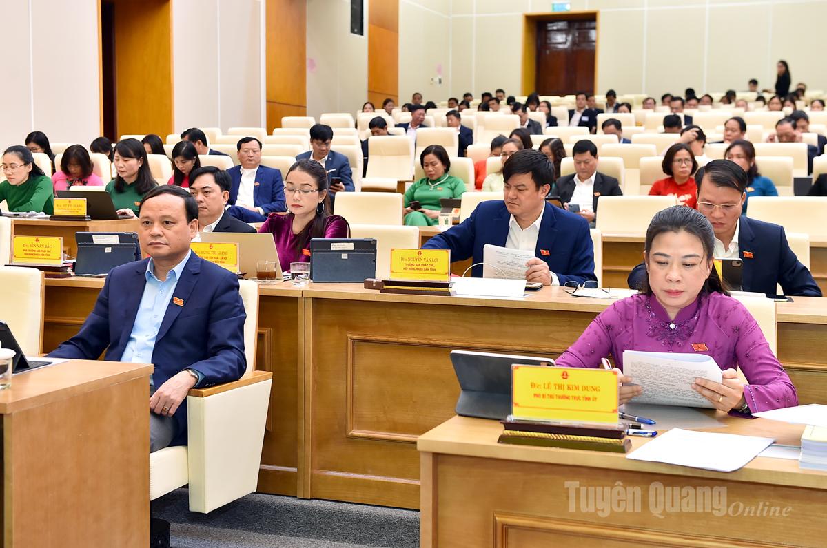 Đồng chí Lê Thị Kim Dung, Phó Bí thư Thường trực Tỉnh ủy và các đại biểu dự kỳ họp.
