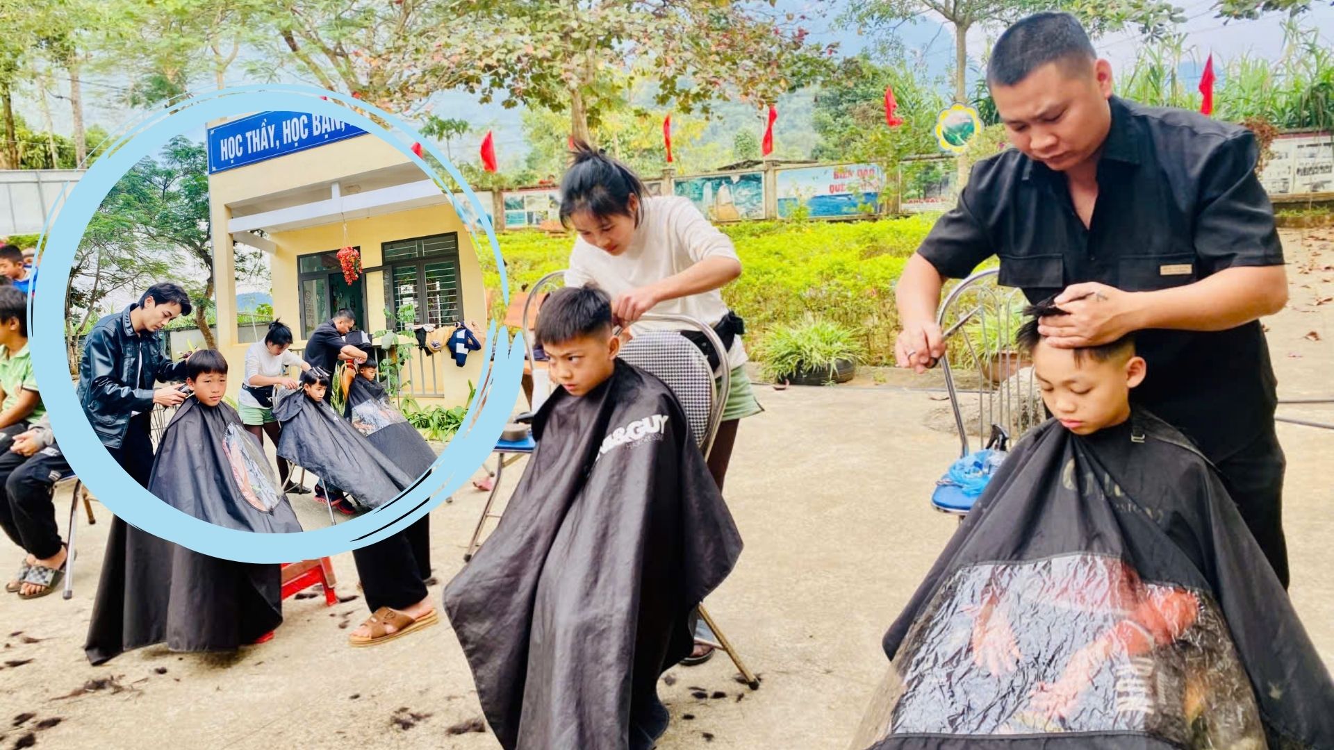 Mô hình Tiệm cắt tóc không đồng dành cho các em học sinh có hoàn cảnh khó khăn.