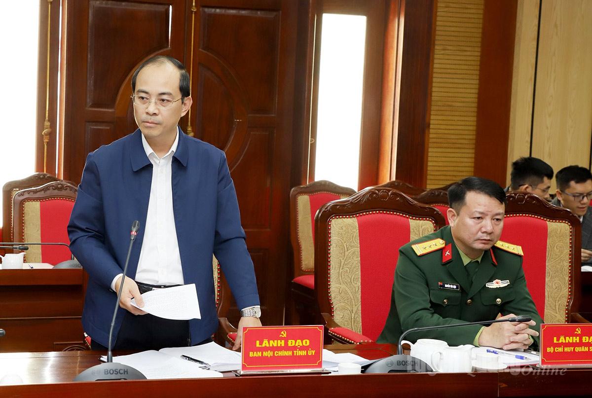 Lãnh đạo Ban Nội chính Tỉnh ủy trình bày Tờ trình của Đảng ủy: Tòa án nhân dân tỉnh, Viện kiểm sát nhân dân tỉnh, Thanh tra tỉnh, Thi hành án dân sự tỉnh.