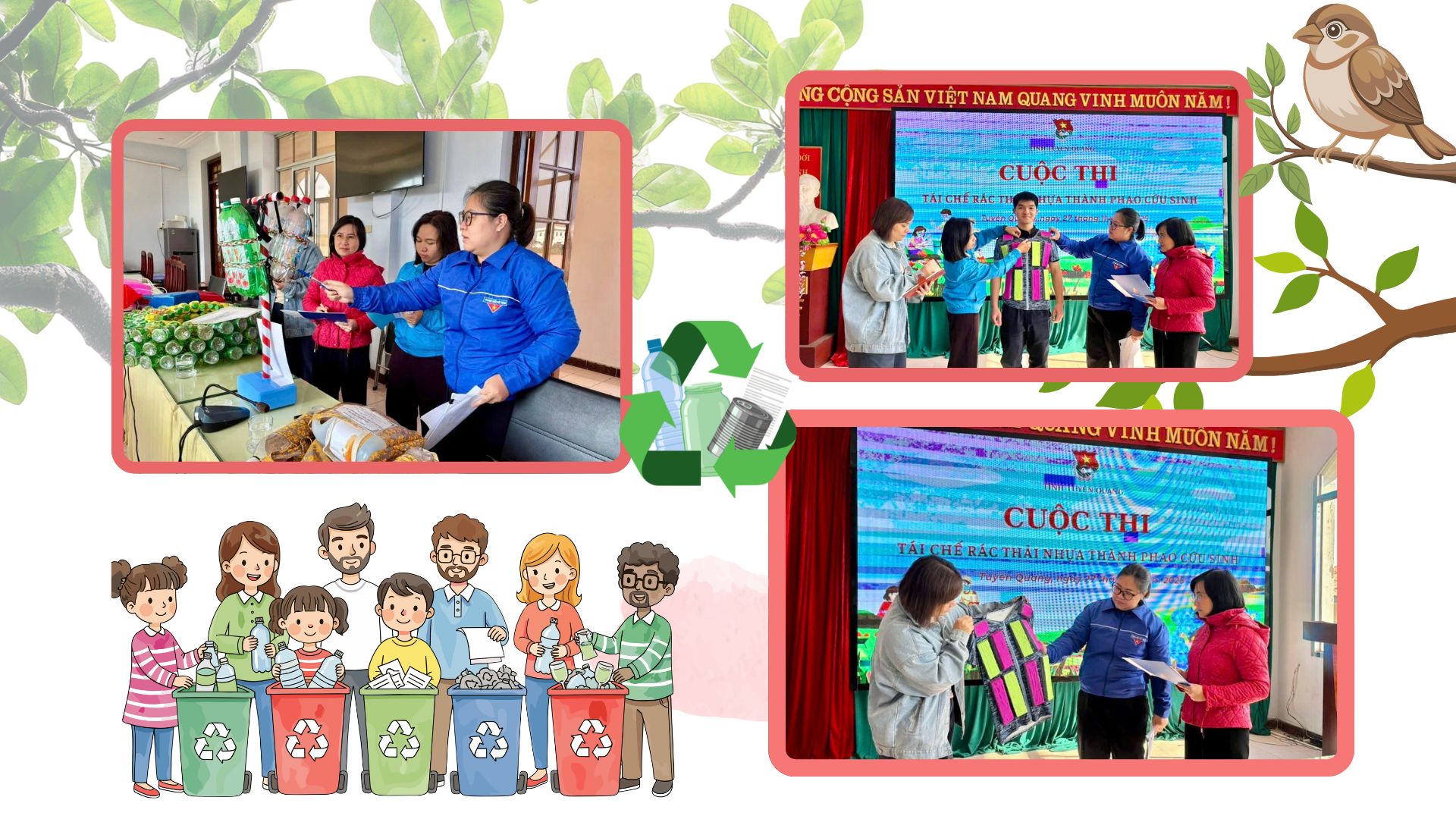 Làm phao bơi từ rác thải nhựa giúp các em thiếu nhi học cách bảo vệ môi trường.