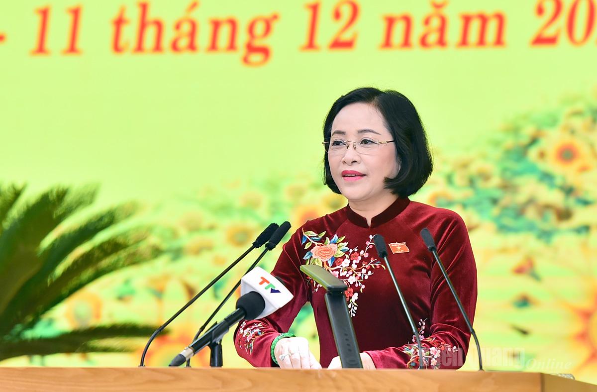 Đồng chí Phó Chủ tịch Quốc hội Nguyễn Thị Thanh phát biểu chỉ đạo tại kỳ họp.