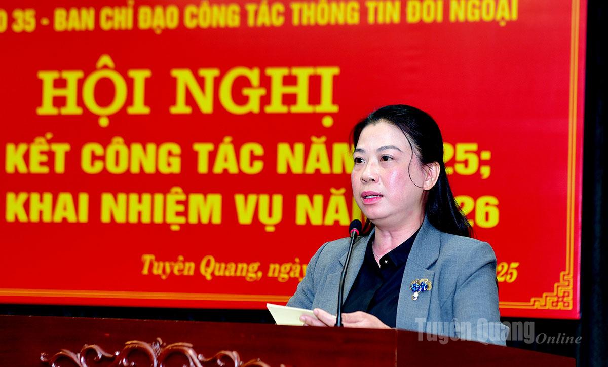 Đồng chí Phó Bí thư Thường trực Tỉnh ủy Lê Thị Kim Dung phát biểu kết luận hội nghị.