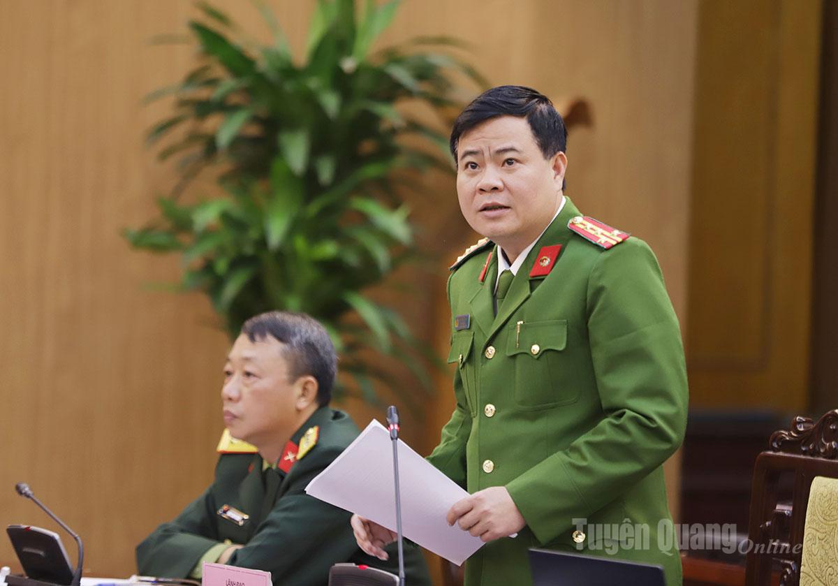 Lãnh đạo Công an tỉnh đề xuất một số giải pháp phòng cháy, chữa cháy.