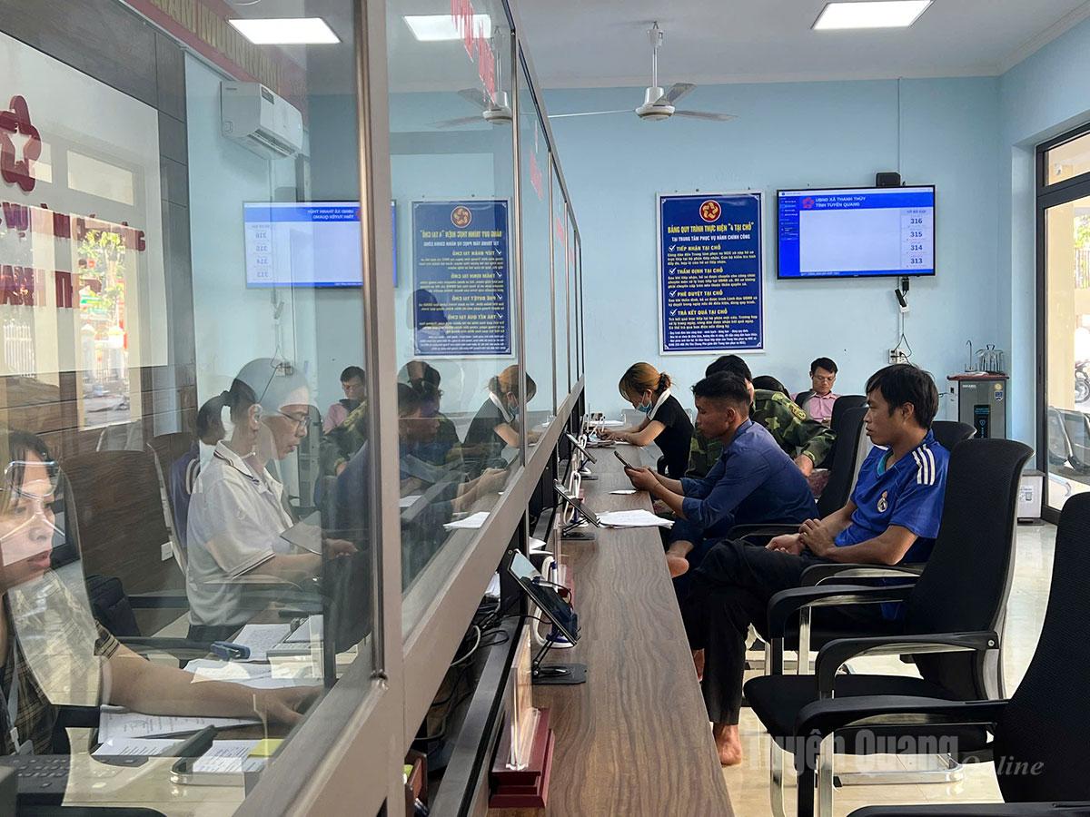 Trung tâm Phục vụ hành chính công của xã Thanh Thuỷ phục vụ tốt nhu cầu của nhân dân.