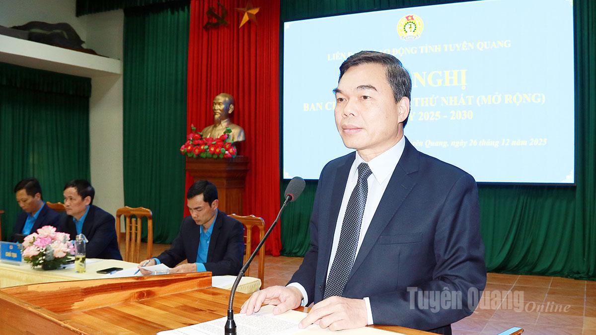 Phó Bí thư Tỉnh ủy, Chủ tịch Ủy ban Mặt trận Tổ quốc tỉnh Ma Thế Hồng phát biểu chỉ đạo tại Hội nghị.