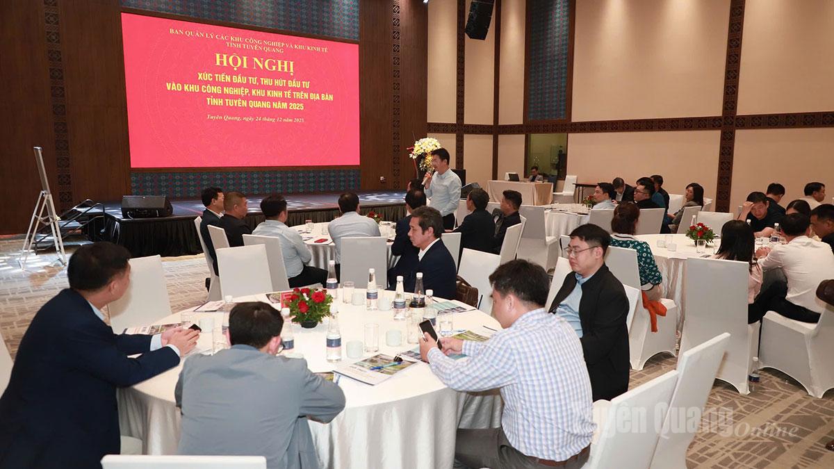 Quang cảnh Hội nghị xúc tiến đầu tư, thu hút đầu tư vào Khu công nghiệp, khu kinh tế trên địa bàn tỉnh Tuyên Quang năm 2025.
