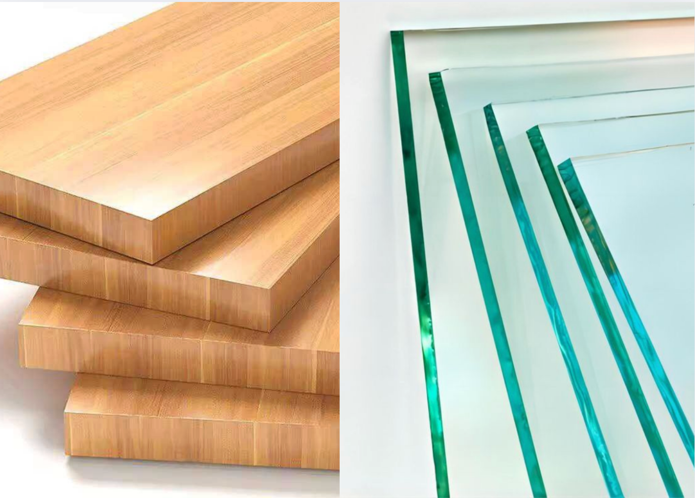 Chất liệu gỗ mang lại sự hiện đại còn bàn kính mang lại sự sang trọng