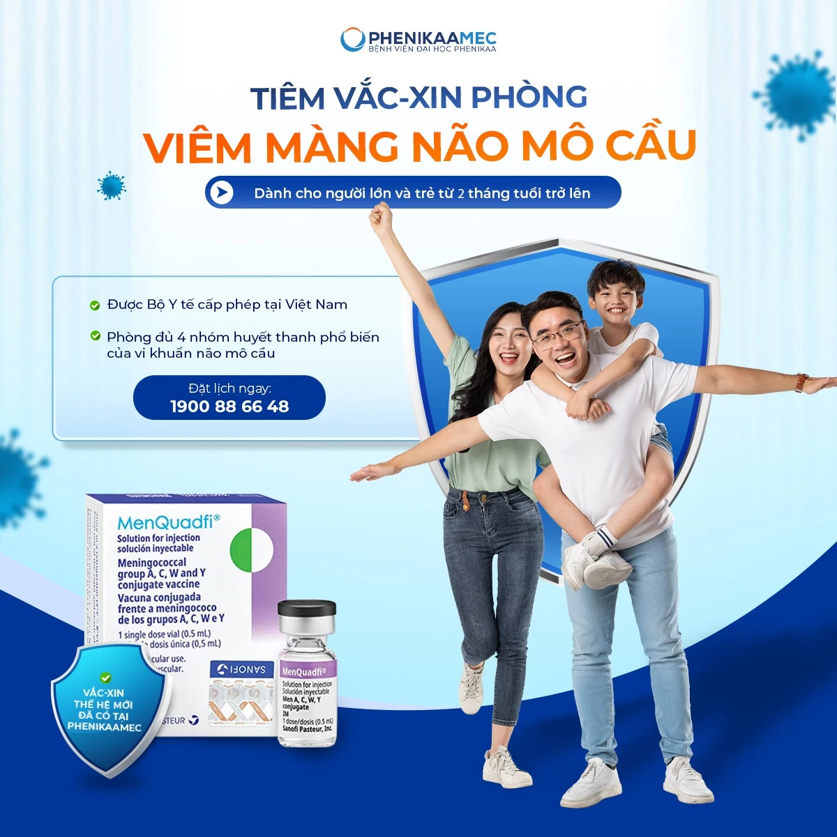 Vắc xin MenQuadfi phòng ngừa viêm màng não dành cho trẻ từ 2 tháng tuổi trở lên 