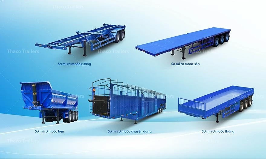 Thaco Trailers cung cấp danh mục sản phẩm sơ mi rơ moóc đa dạng