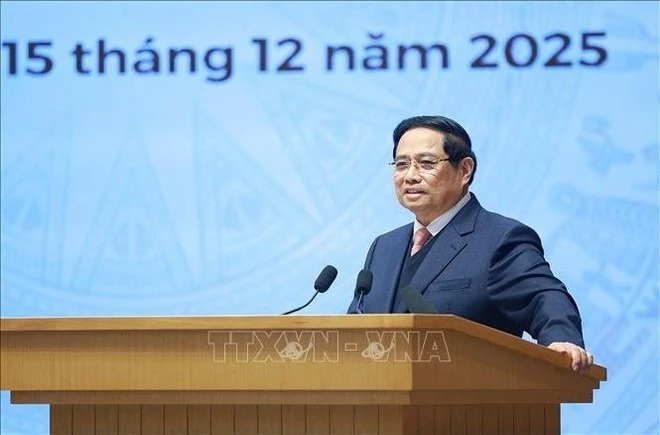 Prime Minister Pham Minh Chinh addresses the ceremony (Photo: VNA)