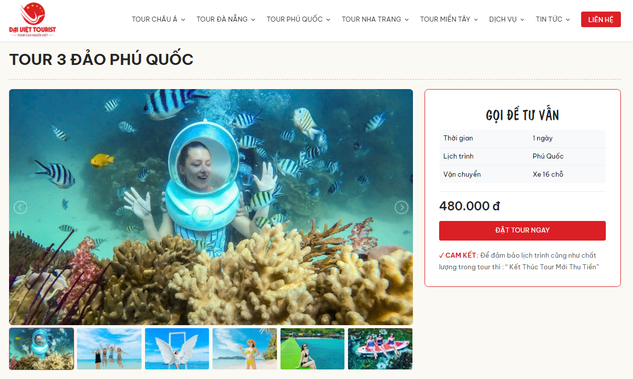 Tour 3 đảo Phú Quốc là sản phẩm hot nhất trong danh mục tour Phú Quốc