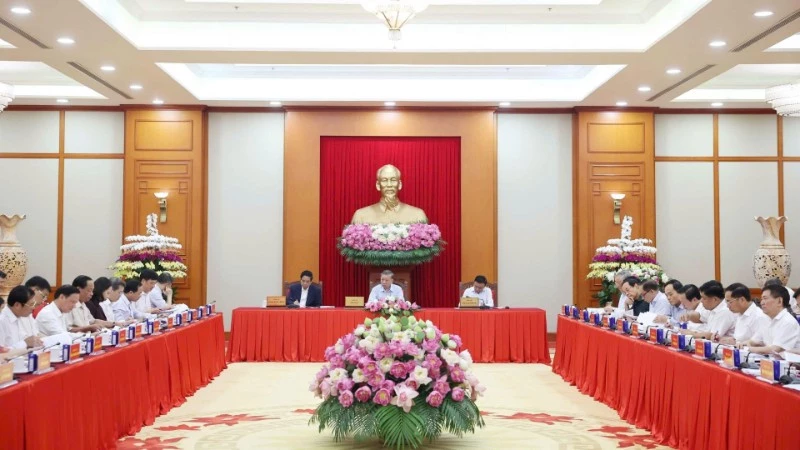 Quang cảnh buổi làm việc. (Ảnh: Thống Nhất/TTXVN)