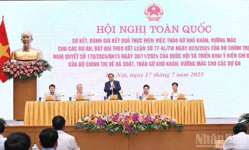 Thủ tướng Chính phủ Phạm Minh Chính chủ trì hội nghị. (Ảnh: TRẦN HẢI)