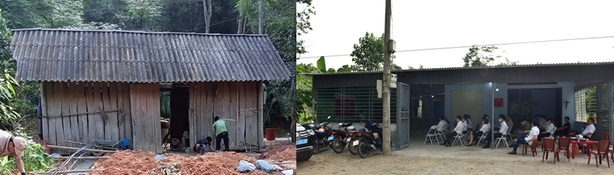 Ngôi nhà gia đình anh Nguyễn Văn Hiền trước và sau khi xây dựng