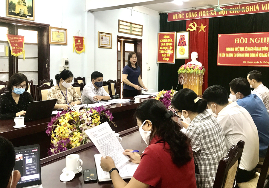 Phó Chủ tịch Thường trực HĐND tỉnh Chúng Thị Chiên phát biểu tại buổi làm việc.