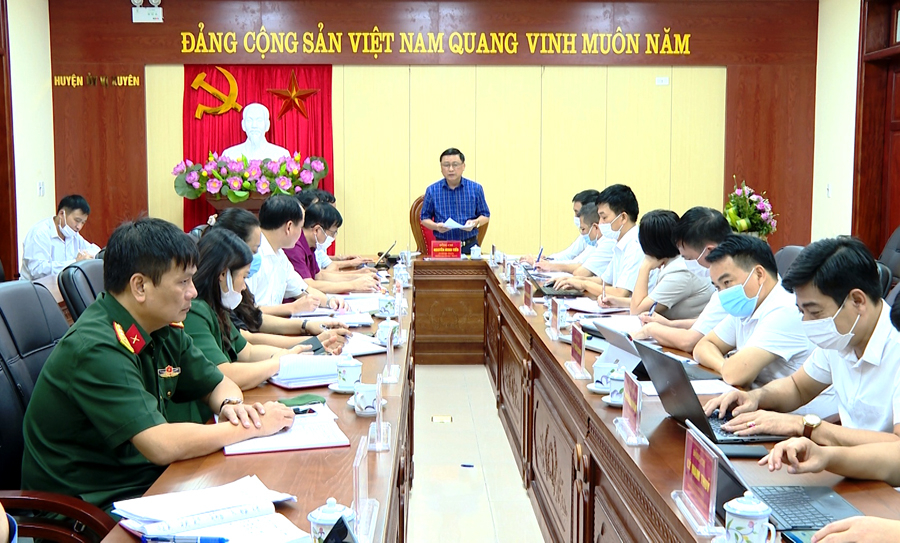 Trưởng Ban Tổ chức Tỉnh ủy Nguyễn Minh Tiến phát biểu kết luận buổi làm việc.
