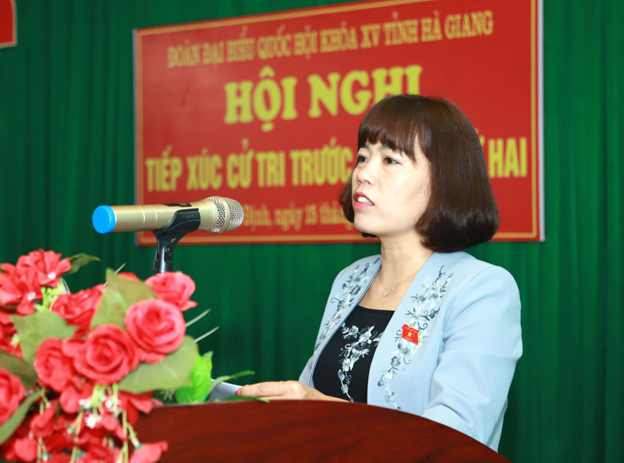 Phó Trưởng đoàn ĐBQH khóa XV tỉnh Hà Giang Lý Thị Lan thông tin nội dung, dự kiến chương trình kỳ họp thứ 2 Quốc hội khóa XV