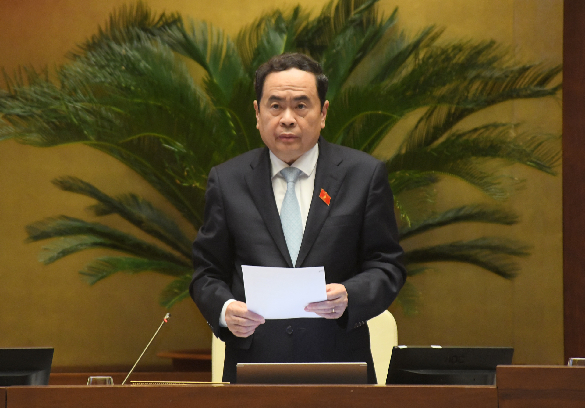 Phó Chủ tịch Thường trực Quốc hội Trần Thanh Mẫn phát biểu