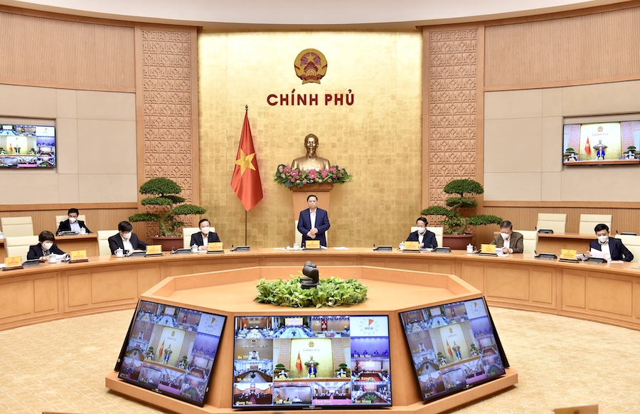 Thủ tướng Chính phủ Phạm Minh Chính, Trưởng Ban chỉ đạo quốc gia phòng chống dịch COVID-19 chủ trì cuộc họp của Ban chỉ đạo, sau hơn 1 tháng cả nước triển khai Nghị quyết 128 của Chính phủ quy định tạm thời về thích ứng an toàn, linh hoạt, kiểm soát hiệu quả dịch bệnh.